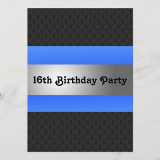 Boy's 16th Birthday Party Invite