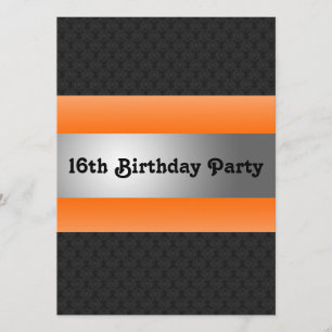 Boy's 16th Birthday Party Invite