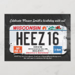 Boy's 16th Birthday Wisconsin License Invitation<br><div class="desc">Teen boys are hard to shop for aren't they? But a teenage boy turning 16 and getting his driver's license is a milestone to celebrate! There are plenty of "Sweet Sixteen" designs out there but not many designs geared towards the boys. This design sums up your birthday celebration quickly. It...</div>