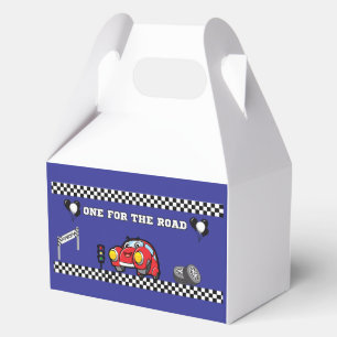 BOY'S 1ST BIRTHDAY Dashing Blue Race Car Party Favour Box