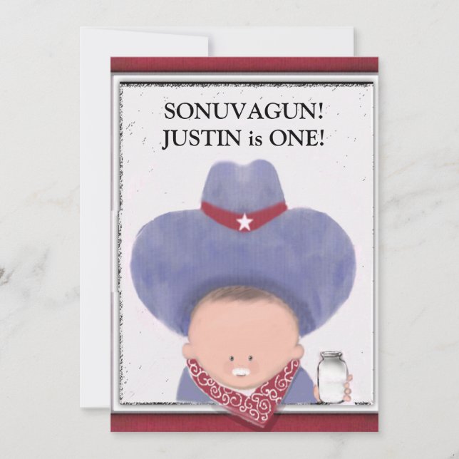 Boy's 1st Birthday Invitations (Front)