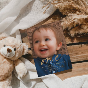 Boy's 1st Birthday Party-First Birthday little Boy Invitation