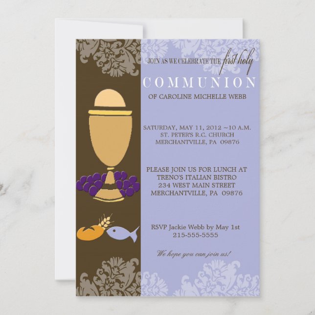 Boy's 1st Communion Invitation (Front)