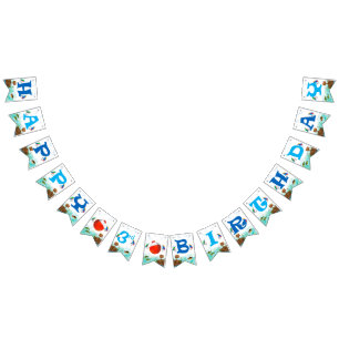 Boys 3rd birthday Fishing themed Happy BIrthday  Bunting