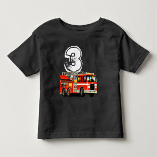 Boy's 3rd Birthday Red Fire Truck Toddler T-Shirt