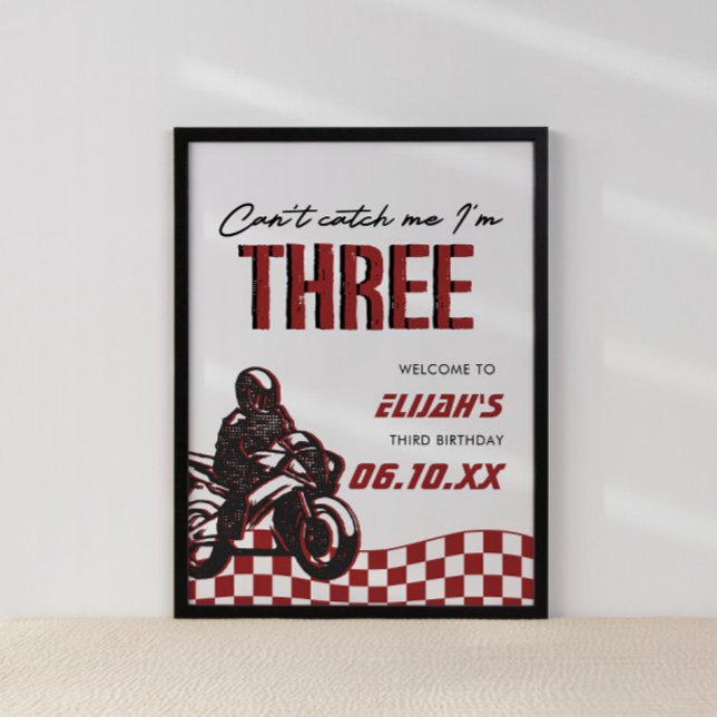 Boys 3rd Motocross Dirt Bike Birthday Poster (Creator Uploaded)