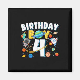 Boys 4th Birthday Astronaut Space Planets Four Yea Magnet
