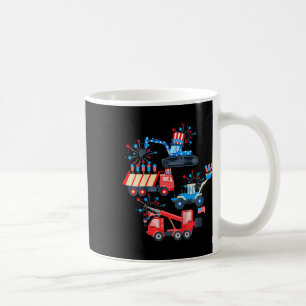 Boys 4th Of July Crane Truck Construction Vehicle Coffee Mug