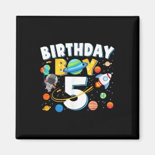 Boys 5th Birthday Astronaut Space Planets Four Yea Magnet