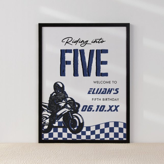 Boys 5th Motocross Dirt Bike Birthday Poster (Creator Uploaded)