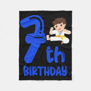 Boy's 7th Birthday Party. Seventh Birthday. Karate Fleece Blanket