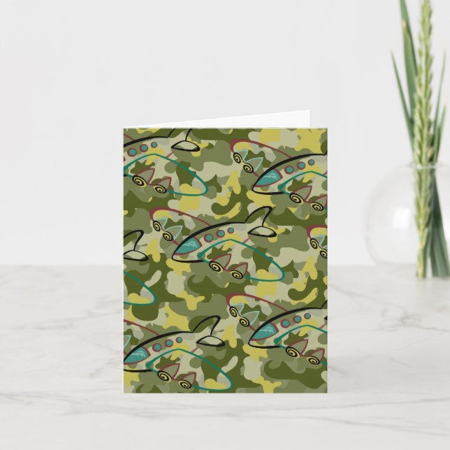 Boys Aeroplane Note Card (Front)