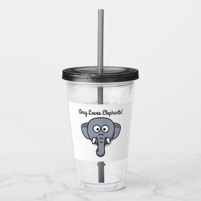 Boys and Girls Love Elephants Acrylic Tumbler (Front)