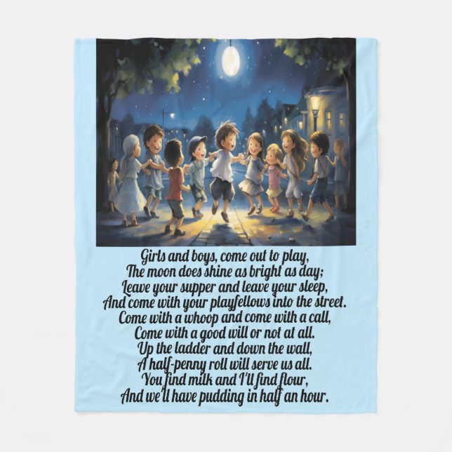 Boys and Girls - Nursery Rhyme Fleece Blanket (Front)
