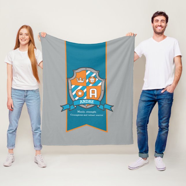 Boys Andre or letter A name meaning kids blanket (In Situ)