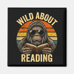 Boys animal funny wild about reading bigfoot book magnet
