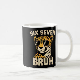 Boys animal print clothes bruh cheetah 67 meme six coffee mug