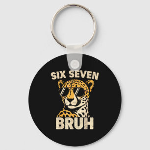 Boys animal print clothes bruh cheetah 67 meme six key ring