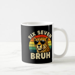 Boys animal print clothes six seven bruh cheetah coffee mug