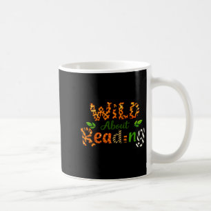 Boys animal print clothes wild about reading book coffee mug