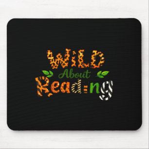 Boys animal print clothes wild about reading book mouse mat