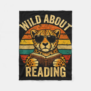 Boys animal print clothes wild about reading fleece blanket