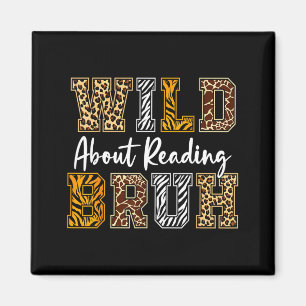 Boys animal print clothes wild about reading kids magnet