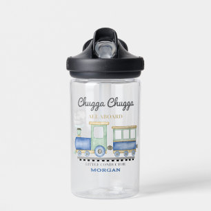 Boy's Any Age Birthday Blue Train Chugga Choo Water Bottle