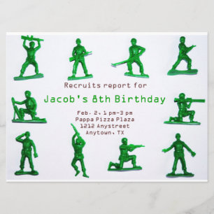 Boys Army Theme Birthday Invitation