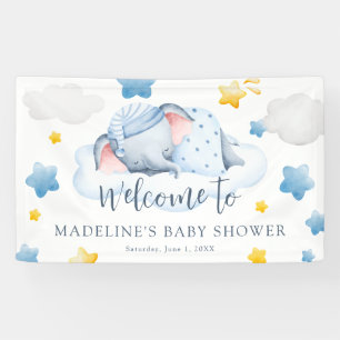 Boys Baby Elephant Baby Shower Banner