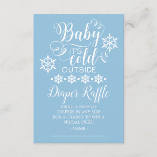 Boys Baby It's Cold Outside Diaper Raffle Card