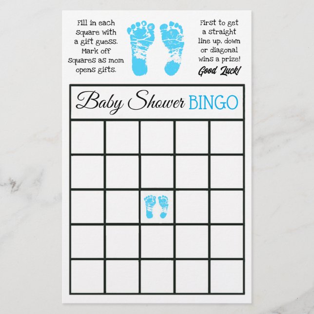 Boy's Baby Shower Bingo and Who Knows Mummy Best Flyer (Front)