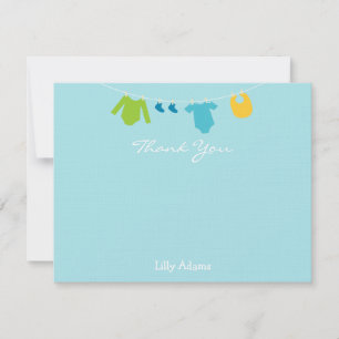 Boys Baby Shower Thank You Note Card
