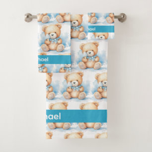 Boy's Baby & Toddler Bath Towel Set   Custom Name