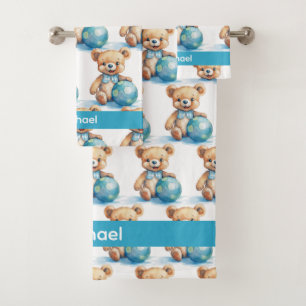 Boy's Baby & Toddler Bath Towel Set   Custom Name