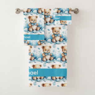 Boy's Baby & Toddler Bath Towel Set   Custom Name