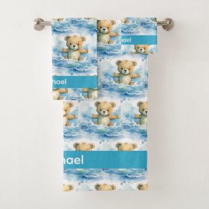 Boy's Baby & Toddler Bath Towel Set   Custom Name