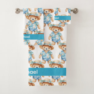 Boy's Baby & Toddler Bath Towel Set   Custom Name