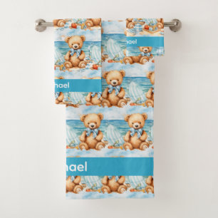 Boy's Baby & Toddler Bath Towel Set Custom Name
