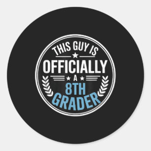 Boys Back To School 8th Grade 2025 First Day 8th G Classic Round Sticker