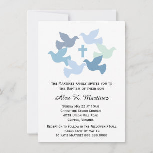 Boys' Baptism Baby Dedication First Holy Communion Invitation
