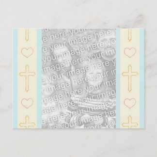 Boy's Baptism Invitation Postcard