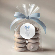 Boy's Baptism Thank You Sticker – Blue Bow