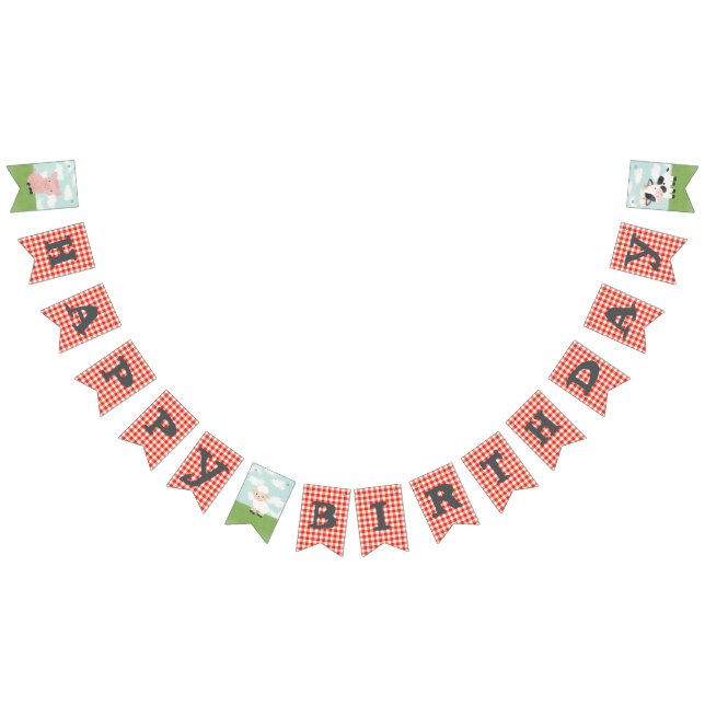 Boys Barnyard Farm Animals Birthday  Bunting (All)