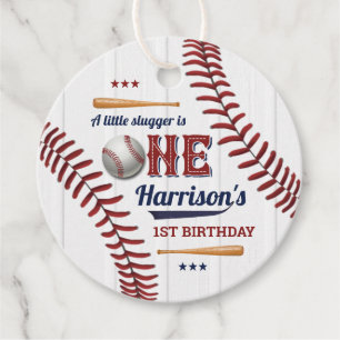 Boys Baseball 1st Birthday Favour Tags