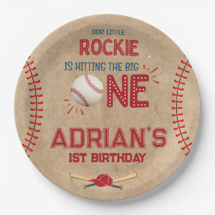 Boys Baseball 1st Birthday  Paper Plate