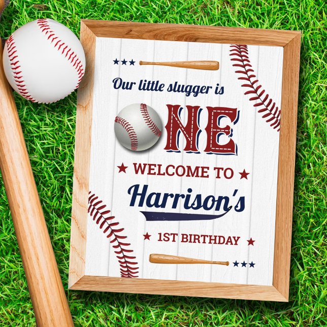 Boys Baseball 1st Birthday Welcome Sign (Creator Uploaded)