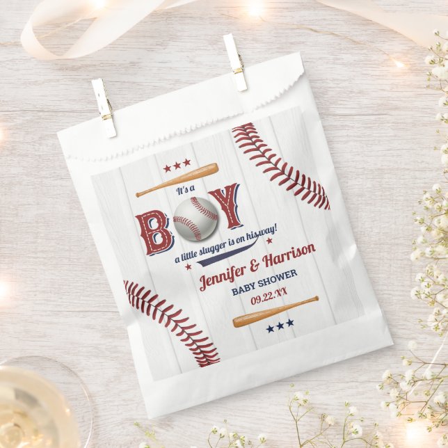 Boys Baseball Baby Shower Favour Bags (Clipped)