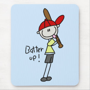 Boys Baseball Batter Up Tshirts and Gifts Mouse Mat