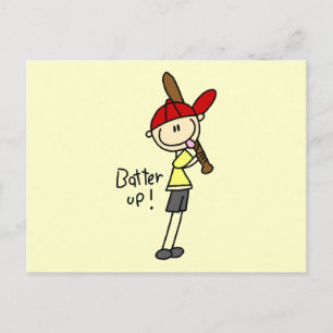 Boys Baseball Batter Up Tshirts and Gifts Postcard